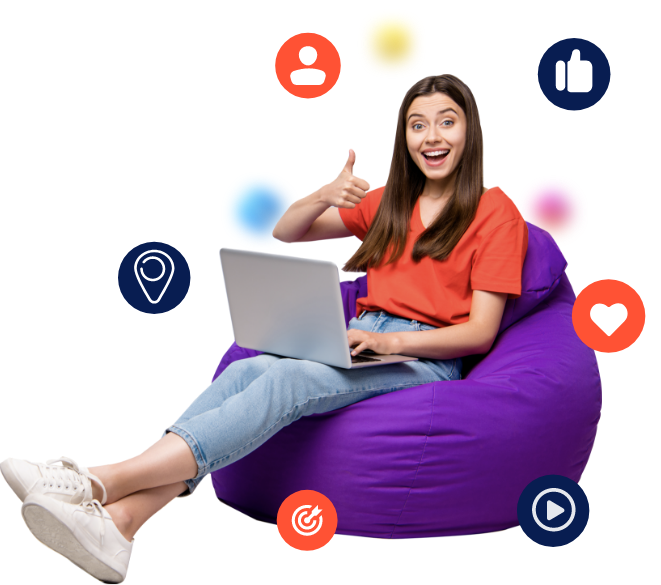 girl using laptop image illustration icon