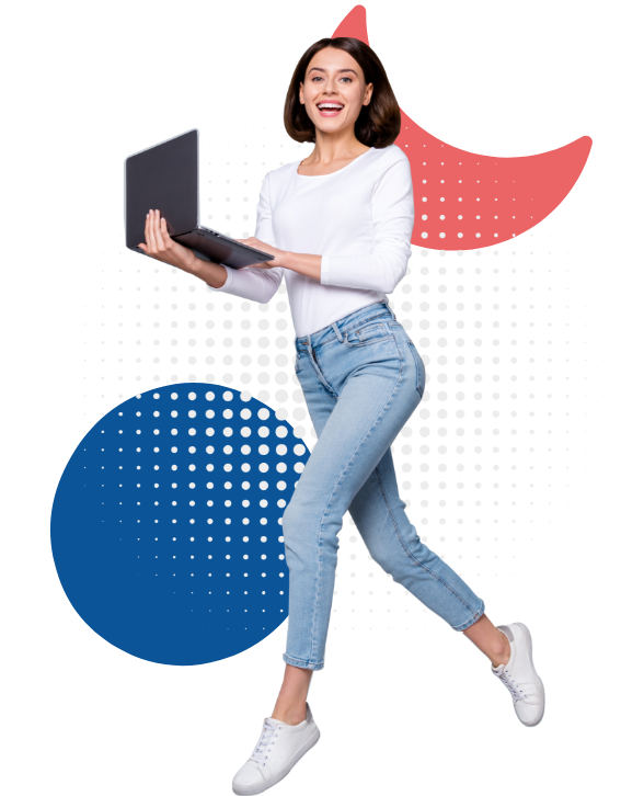 Girl with laptop image illustration icon