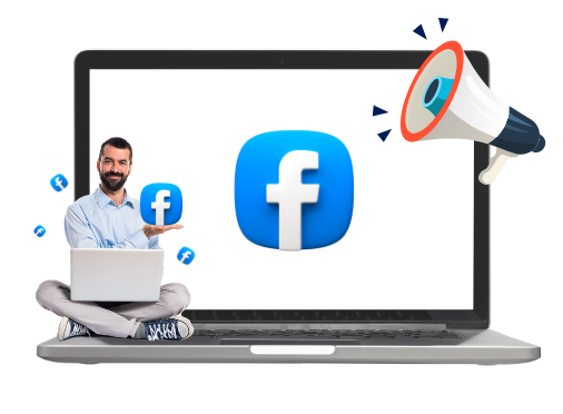 Man using facebook image illustration icon