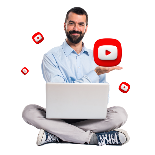 Man on youtube image illustration icon