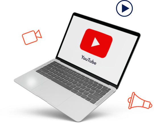 Youtube on laptop image illustration icon