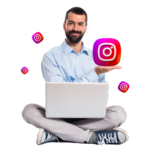 Man on Instagram image illustration icon