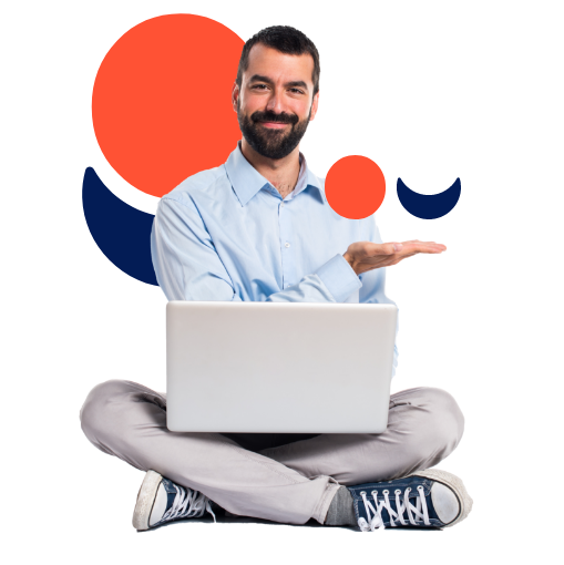 Man on marketing blink image illustration icon