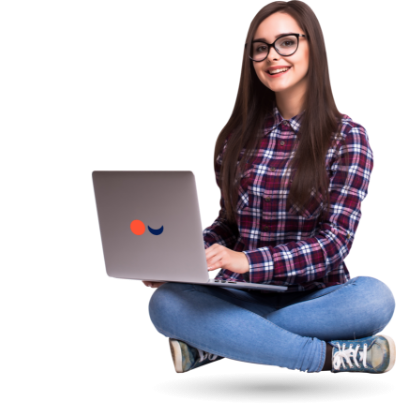 Girl using laptop image illustration icon