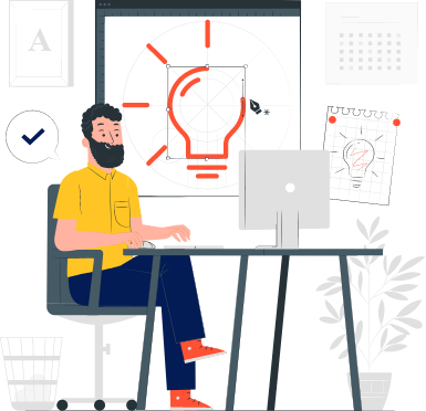 Man using computer image illustration icon